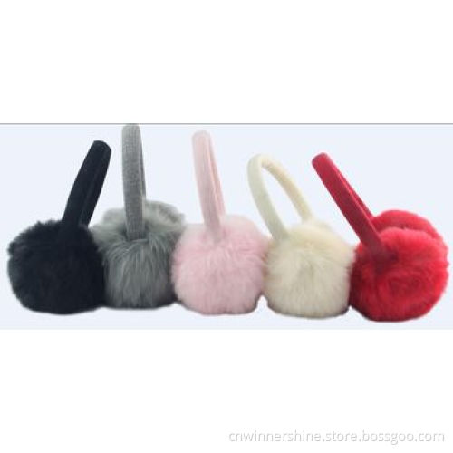 Fax fur earmuffs with artificial fur material